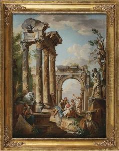 Die Predigt Eines Apostels Vor Einem Ruinencapriccio