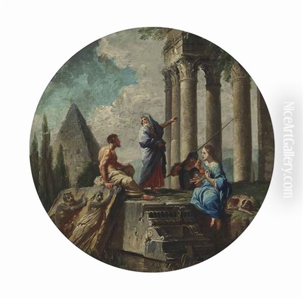 A Capriccio Of Classical Ruins With A Prophet Preaching - view 1