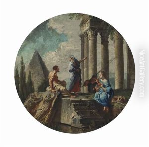 A Capriccio Of Classical Ruins With A Prophet Preaching