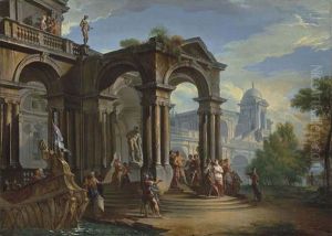 The Arrival Of Paris And Helen At Troy by Giovanni Paolo Panini