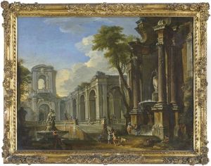Capriccio Architettonico Con Rovine E Fontane by Giovanni Paolo Panini