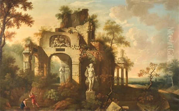 Paisaje Con Ruinas Y Personajes - view 1