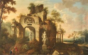 Paisaje Con Ruinas Y Personajes by Giovanni Paolo Panini