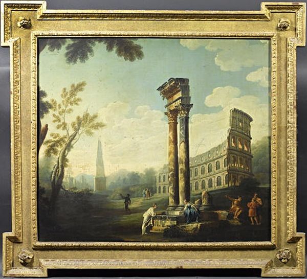 A Classical Capriccio With Figures Amongst Ruins - view 1