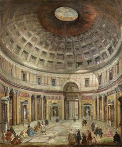 Interieur Des Pantheon In Rom by Giovanni Paolo Panini