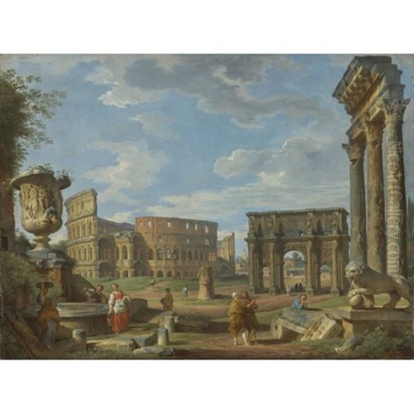 Capriccio Of Roman Monuments With The Colosseum And Arch Of Constantine - view 1