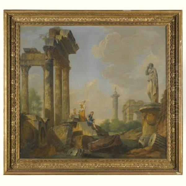 Figures Conversing Among Roman Ruins - view 1