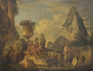La Predication D'une Sibylle Au Milieu De Ruines Antiques by Giovanni Paolo Panini