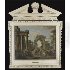 An Architectural Capriccio With Figures by Giovanni Paolo Panini