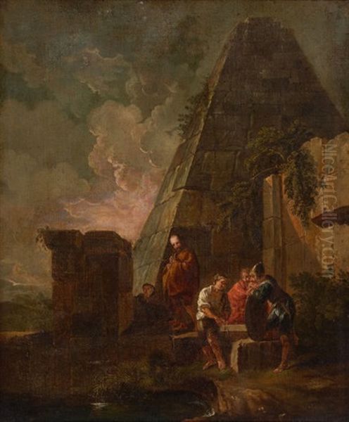 Philosphers And Soldiers Among Ancient Ruins, Including The Pyramid Of Gaius Cestius - view 1