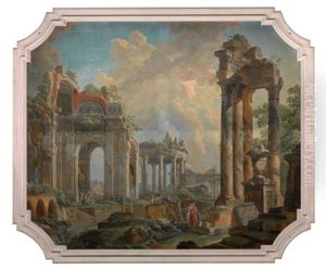 Architekturcapriccio Mit Orientalischen Figuren by Giovanni Paolo Panini