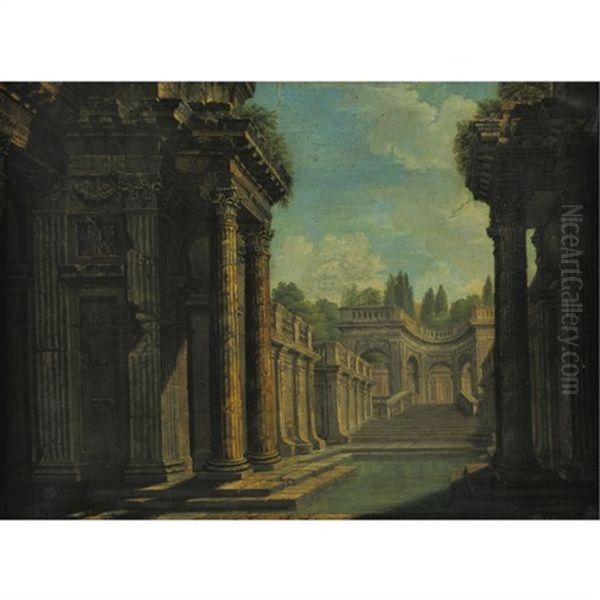 Architectural Capriccio With Roman Ruins - view 1