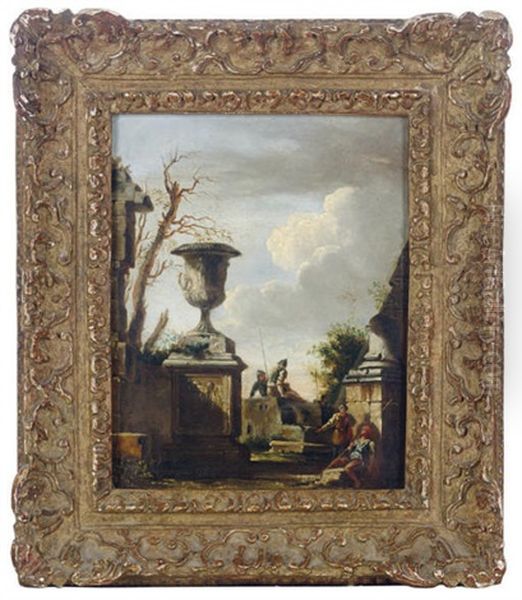 A Capriccio With An Urn And Figures Resting Among Ruins - view 1