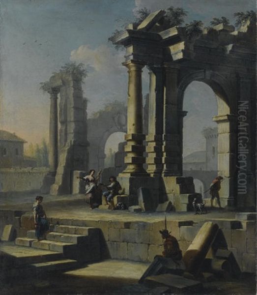 Capriccio Architettonico Con Figure - view 1