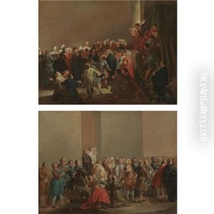 Studies Of Figures For The Opening Of The Porta Santa (pair)
