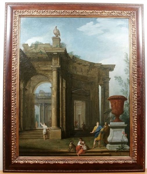 A Capriccio Of Classical Ruins With Figures And Dog - view 1