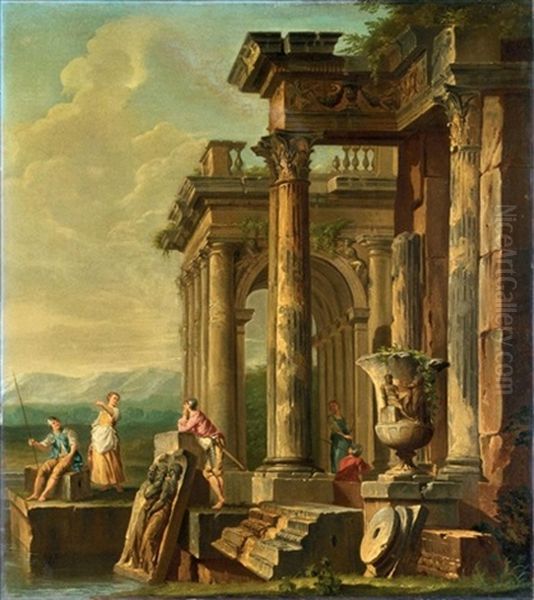 Capriccio Architettonico Con Rovine E Soldati - view 1