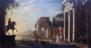 Personnage Pres De Ruines Antiques