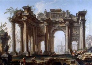 Ruines Antiques Animees by Giovanni Paolo Panini