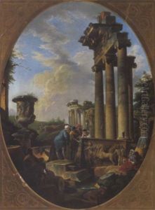 Capriccio Mit Romischen Bauten (capriccio Con Edifici Romani) by Giovanni Paolo Panini