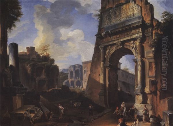 Veduta Ideata Con L'arco Di Tito - view 1