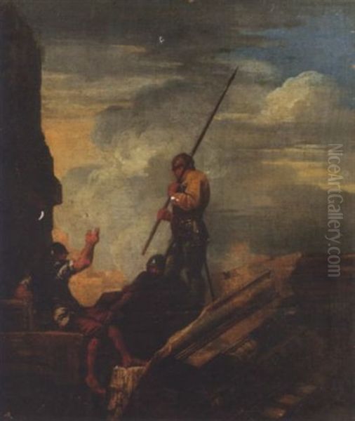 Soldiers Resting Amongst Ruins - view 1