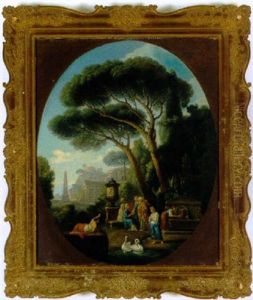 Romisches Capriccio Mit Figuren by Giovanni Paolo Panini