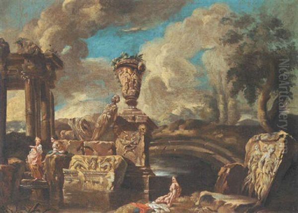 Landscape With Figures Among Classical Ruins - view 1