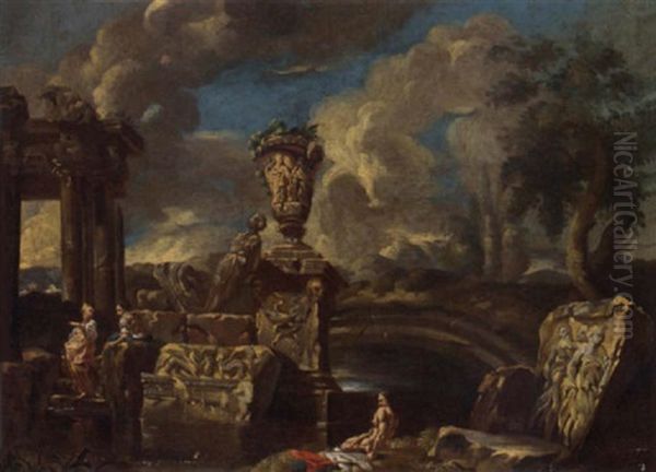 An Architectural Capriccio With Bathers - view 1