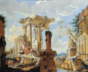 Paesaggio Con Rovine Architettoniche E Figure