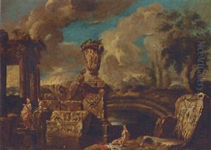 Bathers Amongst Classical Ruins