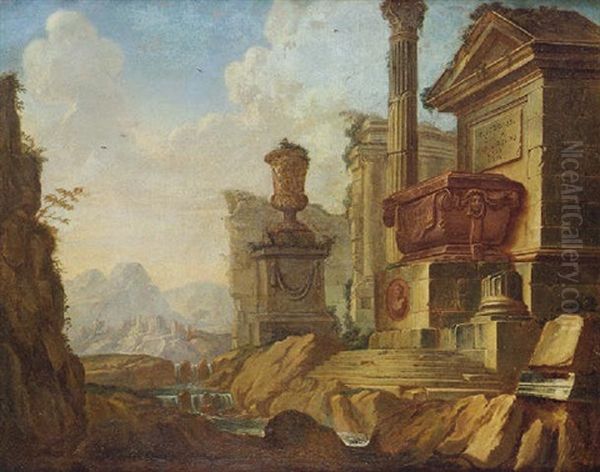 Capricho Arquitectonico Con Sarcofago - view 1