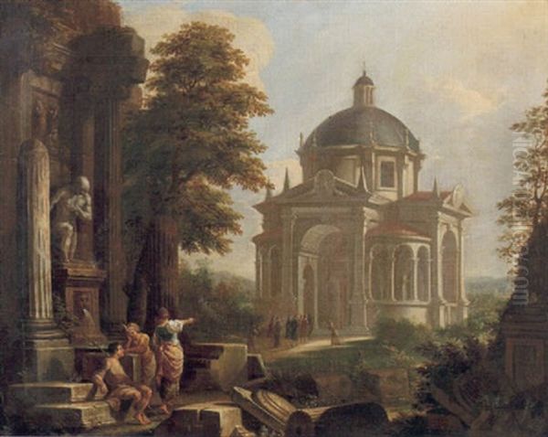 Landskap Med Byggnader Och Figurer - view 1