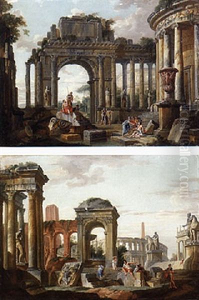 Architectural Capriccio: Soldiers Mocking Blind Belisarius - view 1