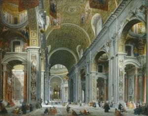 Interior Of Saint Peter's, Rome by Giovanni Paolo Panini
