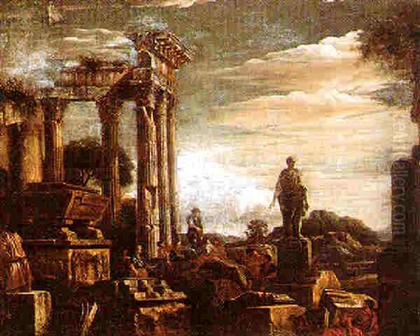Italianate Landscape With Figures And Ruins - view 1