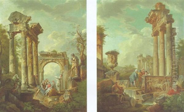 Capricci Of Roman Ruins With Figure - view 1
