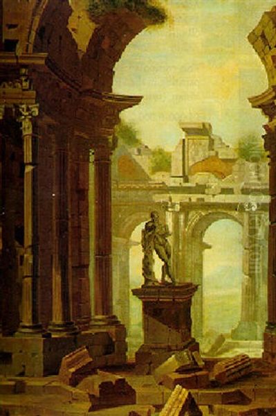 Architectural Capriccio With A Statue Of Hercules - view 1