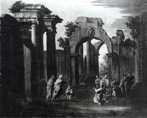 Architectural Capriccio With A Baptism