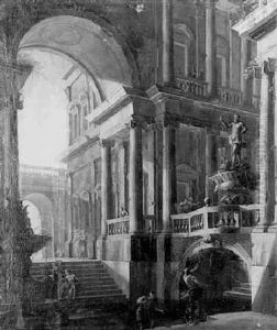 Palastarchitektur Mit Innenhoefen Nach Art Der 'scena Per Angelo' Der Buehnenbilnder Giuseppe Galli-bibienas by Giovanni Paolo Panini