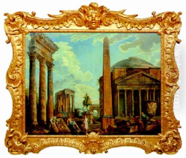 Idealvedute Mit Dem Obelisken Des Flaminius - view 1