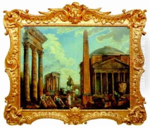 Idealvedute Mit Dem Obelisken Des Flaminius