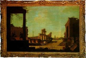 Architectural Capriccio With Figures by Giovanni Paolo Panini