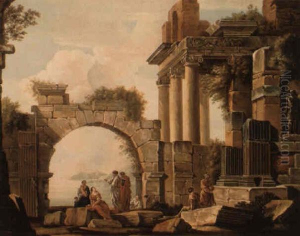 Philosophers Disputing Amongst Classical Ruins - view 1