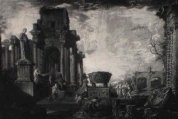 Figures Among The Ruins Of The Roman Forum - view 1