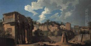 A View Of Rome With The East End Of The Palatine Hills