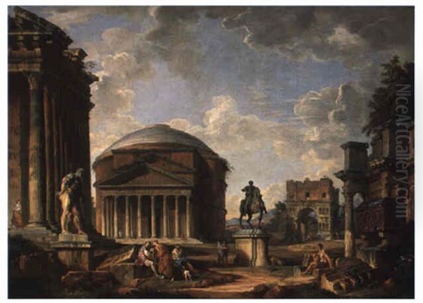 Capriccio With The Pantheon, The Arch Of Janus, And The Farnese Hercules - view 1