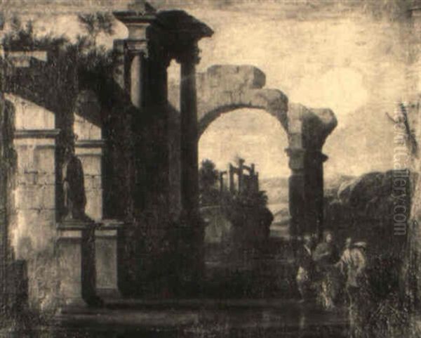 Journey To Emmaus: Figures Before Classical Ruins - view 1