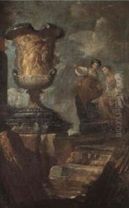 Women Near Antique Ruins by Giovanni Paolo Panini