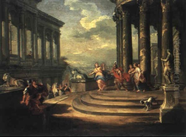 Capriccio Architettonico Con La Partenza Di Achille Dalla   Reggia Di Licomede - view 1